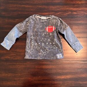 Mish Boys Kids Football Graphic Long Sleeve Shirt Size 2